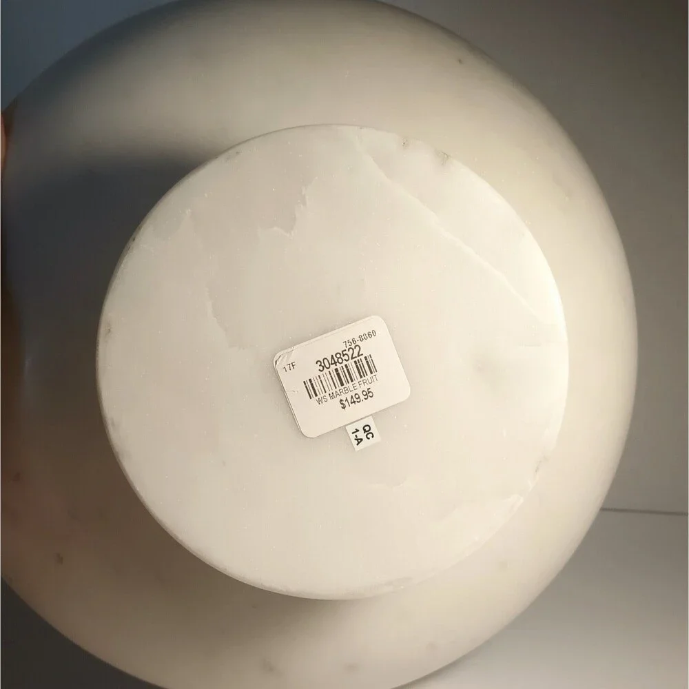 Marble Fruit Bowl-Williams Sonoma 37643p Round Label Still Attached EUC